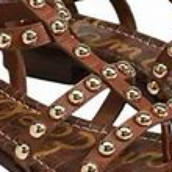 New in Box Sam Edelman Estella Sandal in Cognac Leather - Picture 2 of 9